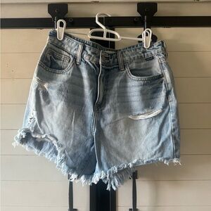 Cello Light Blue Distressed Denim Shorts